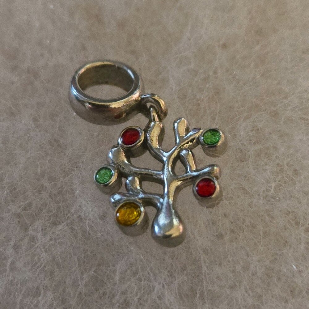 Tree of Life Pandora Charm in Sterling Silver with crystal stones